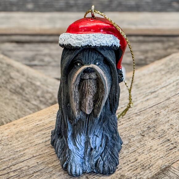 Vintage Kurt Adler Shih Tzu Dog in Santa Hat Christmas Tree Ornament, 3”H - Picture 4 of 9